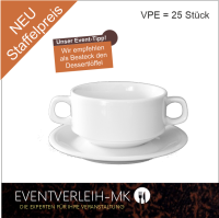 Suppentasse 0,26l mit Untertasse - (Weiss ohne Muster)*